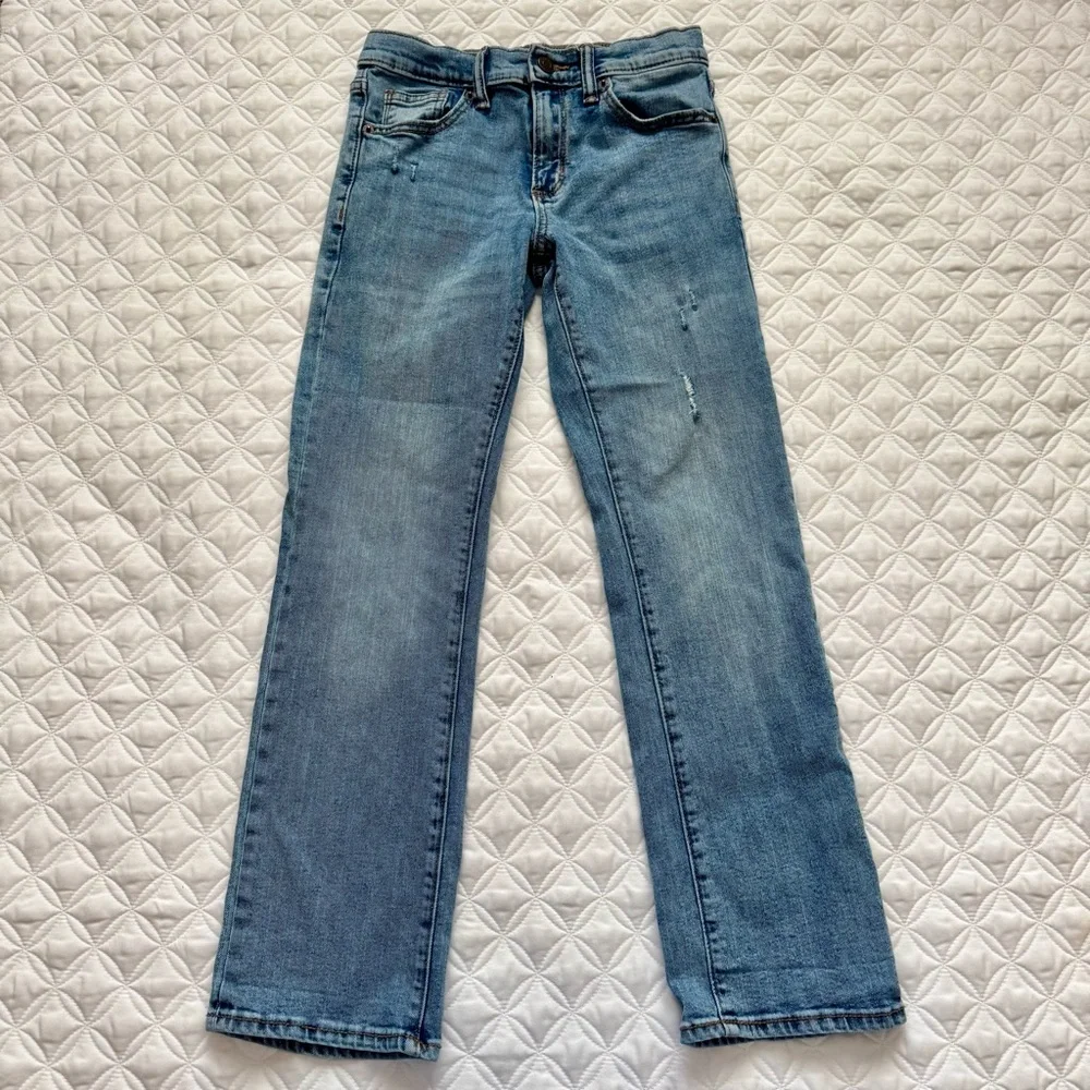 Old Navy Boys Blue Denim Jeans Straight Leg Built in Flex Stretch Size 10
